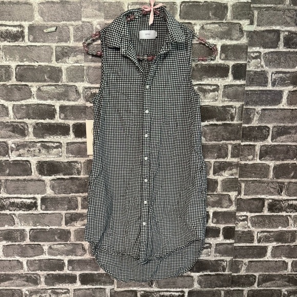 Onia Kaylee black white Gingham Shirt Dress swimsuit Cover-up - Picture 2 of 11